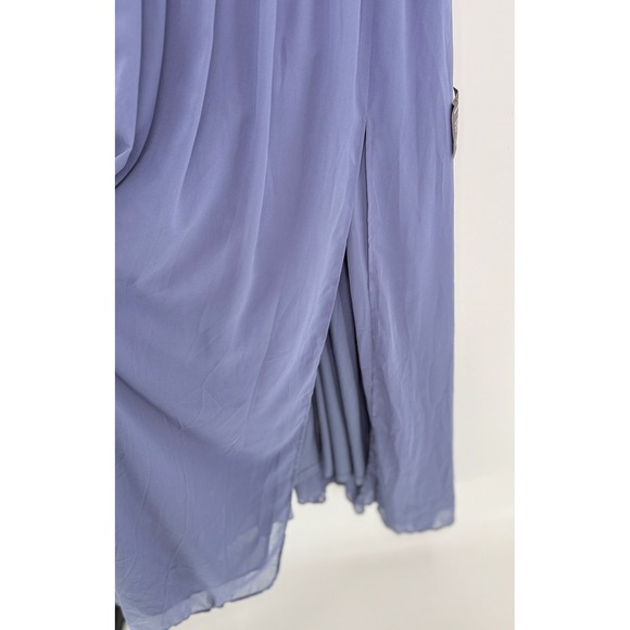 NWT Lulus Heavenly Hues Dusty Blue Maxi Dress V-Neck Chiffon Gown 43449 XL FLAW - Picture 6 of 12